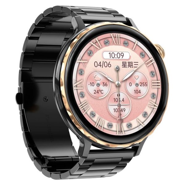 T21 1.32 inch Steel Band IP67 Waterproof Smart Watch, Support Heart Rate / Sleep Monitoring (Black) - Image 2