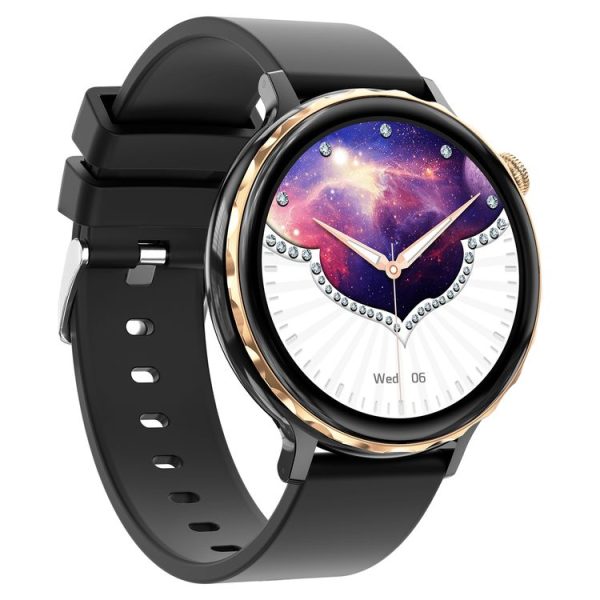 T21 1.32 inch Silicone Band IP67 Waterproof Smart Watch, Support Heart Rate / Sleep Monitoring (Black Gold) - Image 2