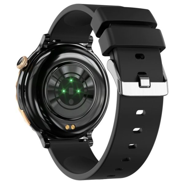 T21 1.32 inch Silicone Band IP67 Waterproof Smart Watch, Support Heart Rate / Sleep Monitoring (Black Gold) - Image 3