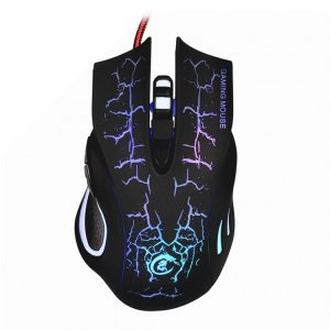 HXSJ A888B 6-keys Crackle Colorful Lighting Wired Gaming Mouse (Black)