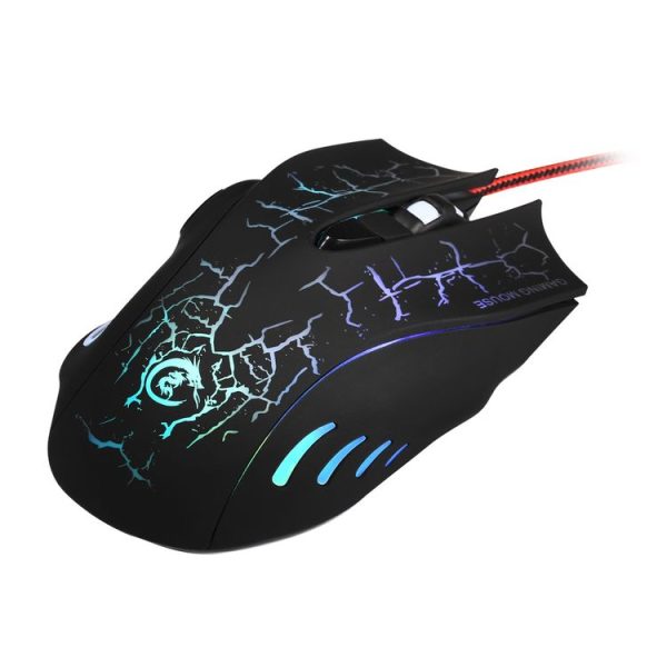 HXSJ A888B 6-keys Crackle Colorful Lighting Wired Gaming Mouse (Black) - Image 3