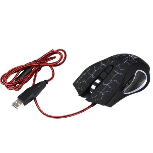HXSJ A888B 6-keys Crackle Colorful Lighting Wired Gaming Mouse (Black) - Image 4