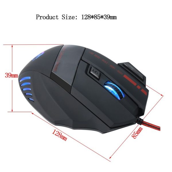HXSJ A907 7 Keys Colorful Luminous 7D Wired Gaming Mouse (Black) - Image 5