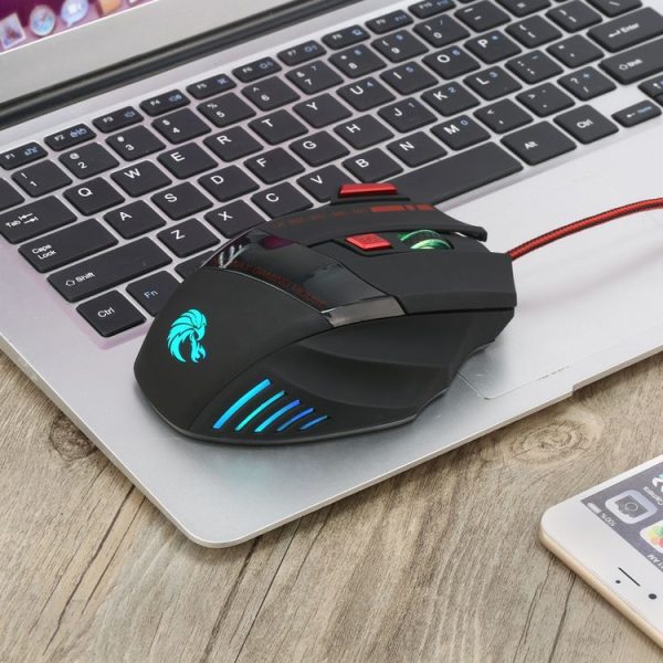 HXSJ A907 7 Keys Colorful Luminous 7D Wired Gaming Mouse (Black) - Image 8