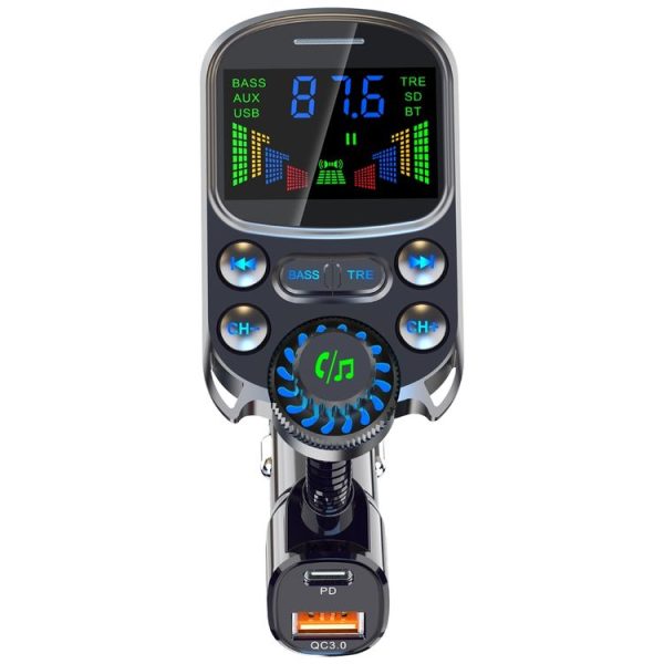 BC86 Colorful Screen Car Bluetooth 5.3 FM Transmitter MP3 Player - Image 2