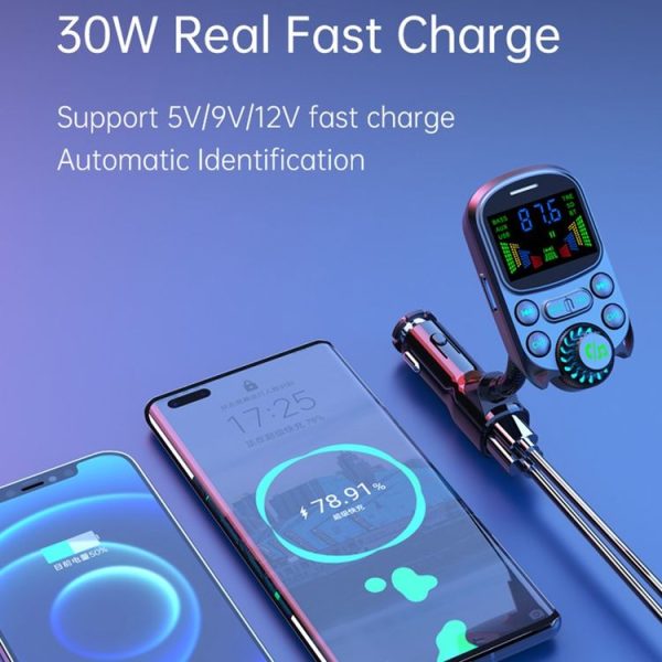 BC86 Colorful Screen Car Bluetooth 5.3 FM Transmitter MP3 Player - Image 5
