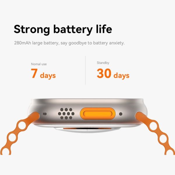 S800 Ultra Max 1.96 inch TFT Screen Smart Watch, Support Heart Rate / Blood Pressure Monitoring (Orange) - Image 10