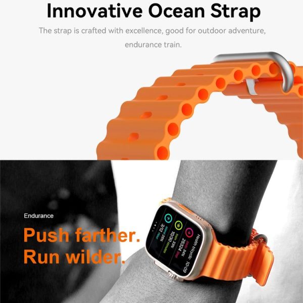 S800 Ultra Max 1.96 inch TFT Screen Smart Watch, Support Heart Rate / Blood Pressure Monitoring (Orange) - Image 12