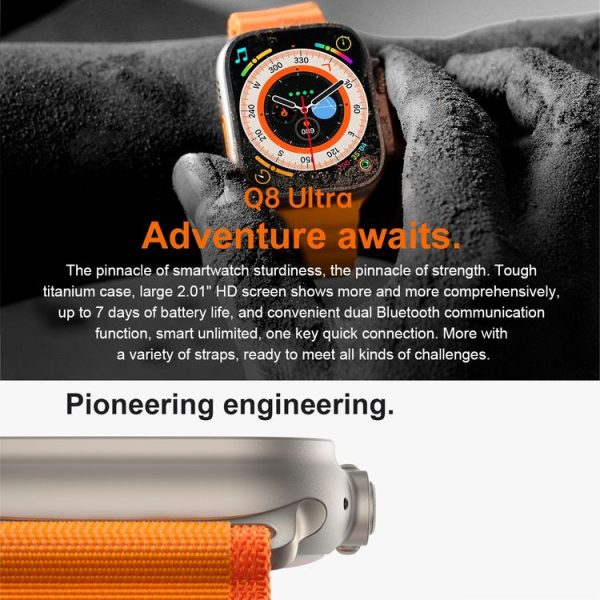 S800 Ultra Max 1.96 inch TFT Screen Smart Watch, Support Heart Rate / Blood Pressure Monitoring (Orange) - Image 5