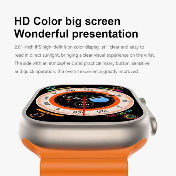 S800 Ultra Max 1.96 inch TFT Screen Smart Watch, Support Heart Rate / Blood Pressure Monitoring (Orange) - Image 7