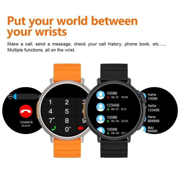 MT30 1.6 inch HD Screen Leather Strap Smart Watch Supports Voice Calls / Blood Oxygen Monitoring (Orange) - Image 7