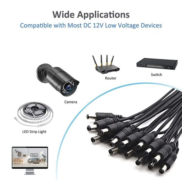 0.5m 16 in 1 DC Female to DC Male Power Connection Extension Cable - Image 5