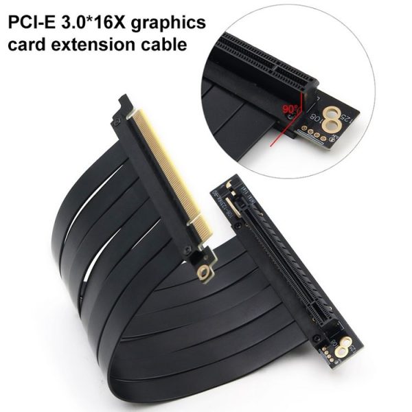 PCI-E 3.0 16X 90 Degree Graphics Card Extension Cable, Length: 35cm - Image 3