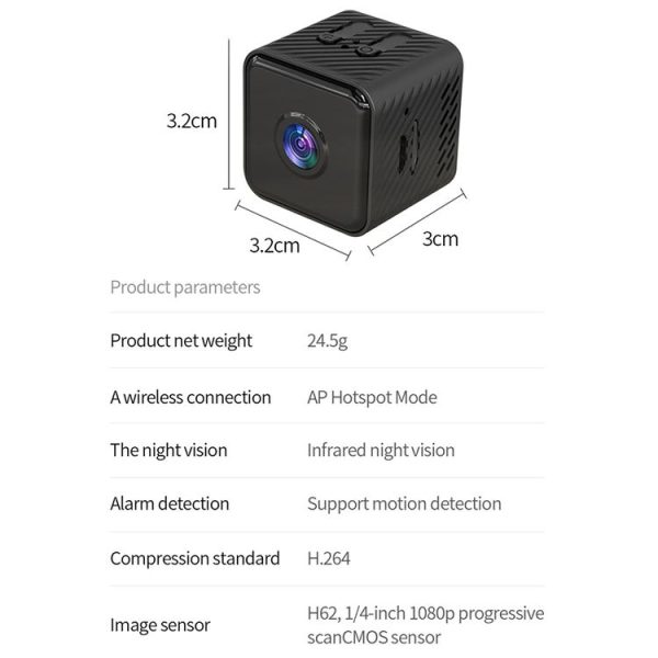 X2 Smart HD Mini WiFi Camera Support Night Vision & Motion Detection & TF Card - Image 8