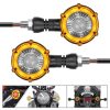 1 Pair Motorcycles Universal Rotating LED Dual-color Flow Turn Signal Light (Amber Yellow Light + White Light)