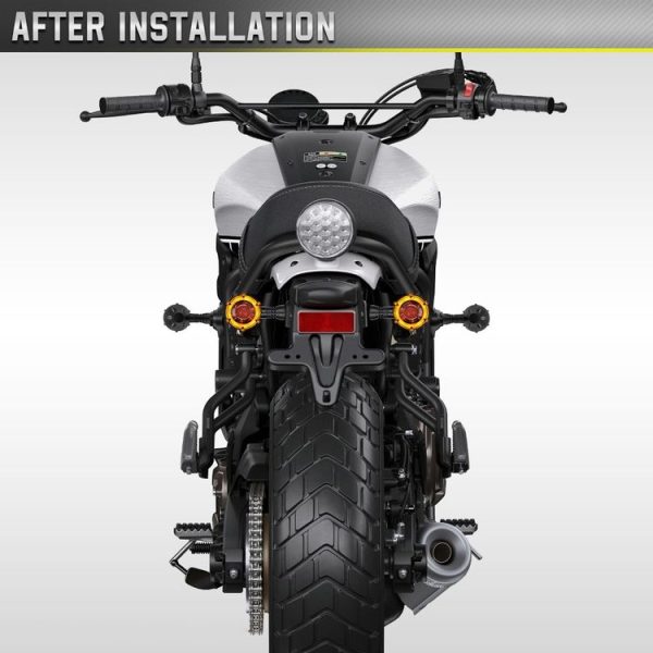 1 Pair Motorcycles Universal Rotating LED Dual-color Flow Turn Signal Light (Amber Yellow Light + White Light) - Image 11
