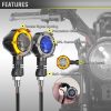 1 Pair Motorcycles Universal Rotating LED Dual-color Flow Turn Signal Light (Amber Yellow Light + White Light) - Image 6