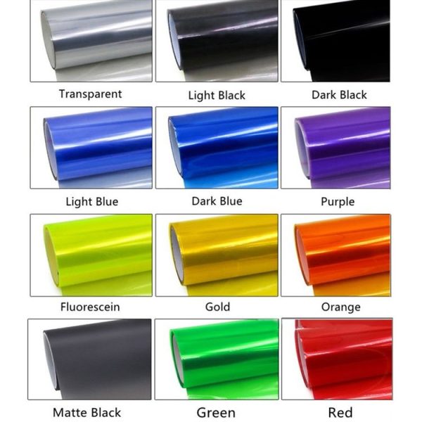 2pcs Car Headlight Protective Film Tail Light Film Motorcycle Fog Light Film, Size: 30 x 100cm (Gold) - Image 7
