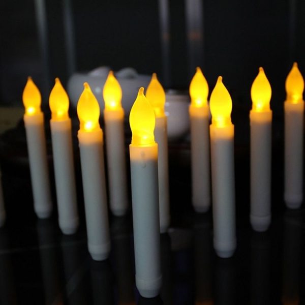 LED Electronic Candle Lights Flameless Long Rod Christmas Candle, Spec: Flashing Yellow Light - Image 2