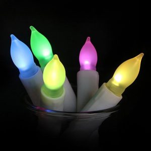 LED Electronic Candle Lights Flameless Long Rod Christmas Candle, Spec: Flashing Colorful Light