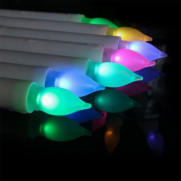 LED Electronic Candle Lights Flameless Long Rod Christmas Candle, Spec: Flashing Colorful Light - Image 2