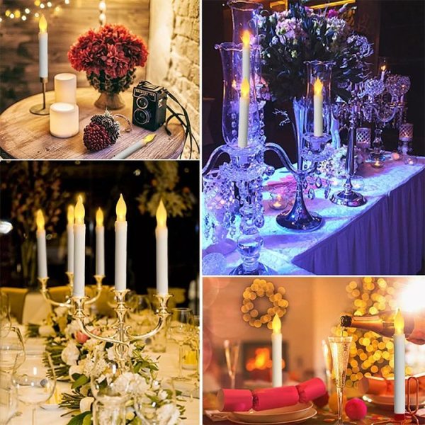 LED Electronic Candle Lights Flameless Long Rod Christmas Candle, Spec: Flashing Colorful Light - Image 7