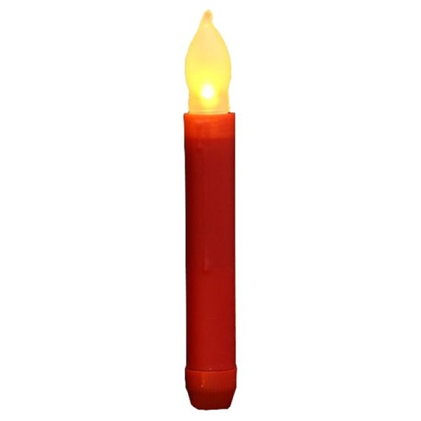 LED Electronic Candle Lights Flameless Long Rod Christmas Candle, Spec: Flashing Yellow Light-Red