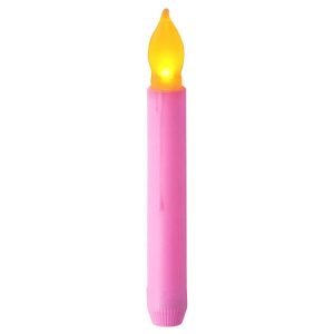 LED Electronic Candle Lights Flameless Long Rod Christmas Candle, Spec: Flashing Yellow Light-Pink