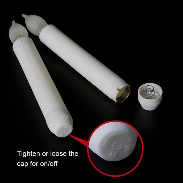 LED Electronic Candle Lights Flameless Long Rod Christmas Candle, Spec: Flashing Yellow Light-Pink - Image 4