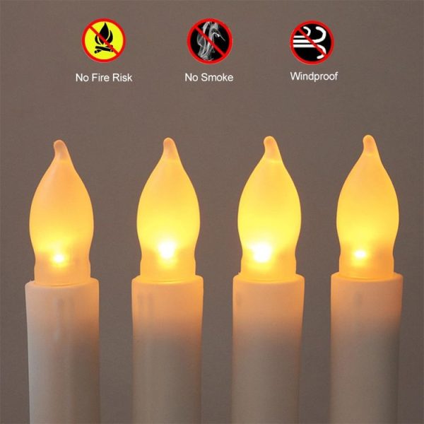 LED Electronic Candle Lights Flameless Long Rod Christmas Candle, Spec: Flashing Yellow Light-Pink - Image 5
