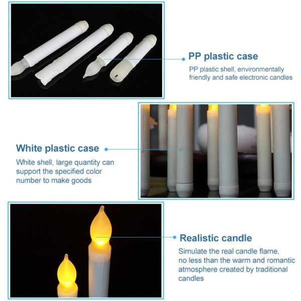 LED Electronic Candle Lights Flameless Long Rod Christmas Candle, Spec: Flashing Yellow Light-Purple - Image 3