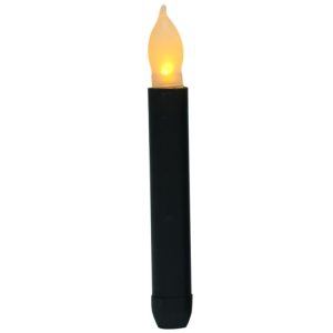 LED Electronic Candle Lights Flameless Long Rod Christmas Candle, Spec: Flashing Yellow Light-Black