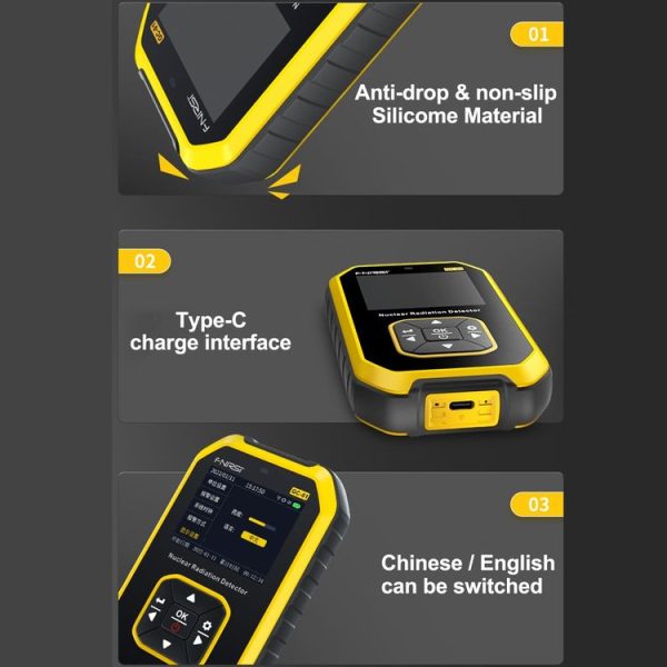 Fnirsi GC01 Home Lndustrial Marble Radioactive X / Y Ray Nuclear Radiation Detector Geiger Counter (Yellow) - Image 10