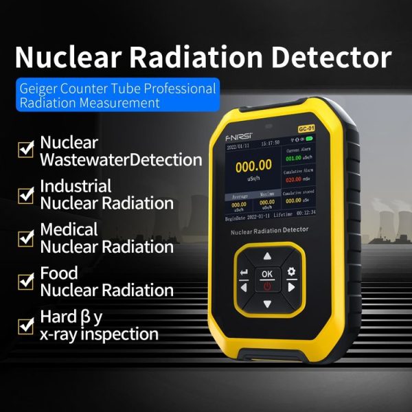 Fnirsi GC01 Home Lndustrial Marble Radioactive X / Y Ray Nuclear Radiation Detector Geiger Counter (Yellow) - Image 2