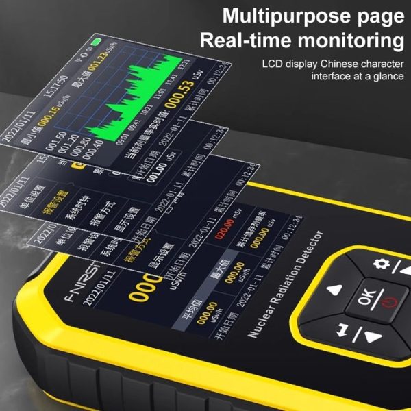 Fnirsi GC01 Home Lndustrial Marble Radioactive X / Y Ray Nuclear Radiation Detector Geiger Counter (Yellow) - Image 4