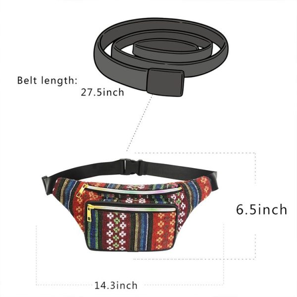 Outdoor Sports Bohemian Ethnic Style Fashion Waist Bag, Size: 34x15cm (Style-A) - Image 4