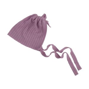 Elastic Fabric Newborn Baby Cute Cap with Strap (Taro Purple)