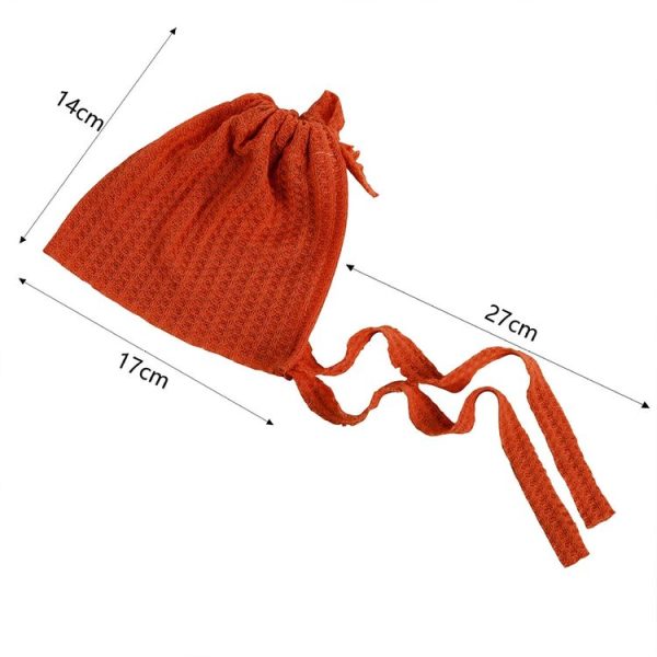 Elastic Fabric Newborn Baby Cute Cap with Strap (Taro Purple) - Image 2