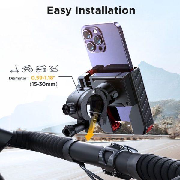 JOYROOM JR-ZS266 Bicycle Handle Phone Mount Compatible with 4.7-6.8 inch (Black) - Image 5