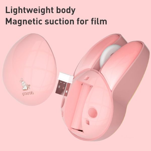 MOFii M6 Rabbit Shape 2.4G Wireless Mute Mouse (Milk Tea) - Image 2