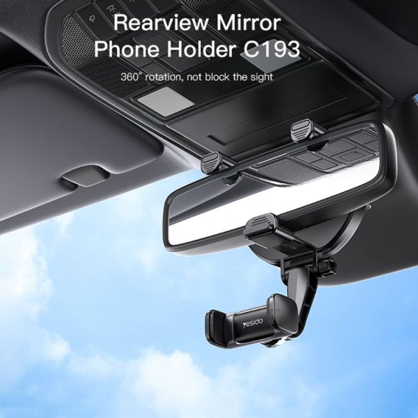 Yesido C193 Car Rearview Mirror Using Phone Holder (Black) - Image 2