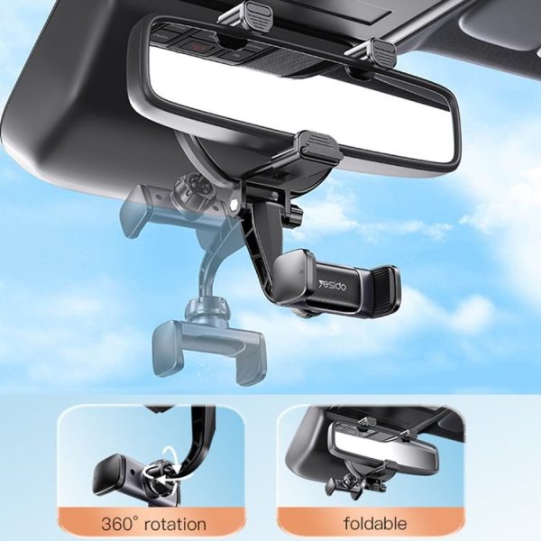 Yesido C193 Car Rearview Mirror Using Phone Holder (Black) - Image 5