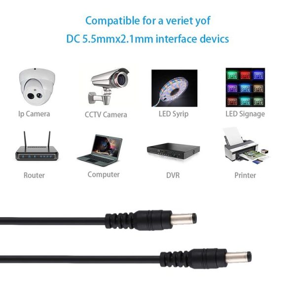 5.5 x 2.1mm DC Male Universal Power Cable - Image 5