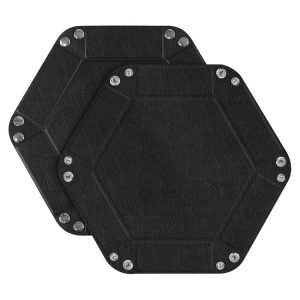 Hexagonal Desktop PU Storage Box Sundries Tray, Size: 7 inch (Black)