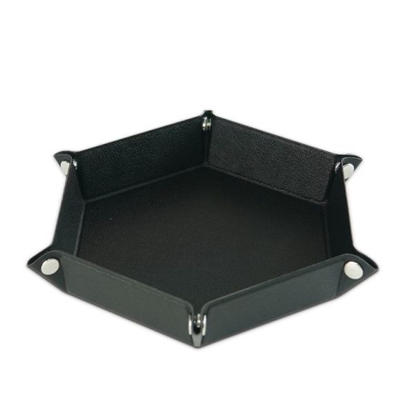 Hexagonal Desktop PU Storage Box Sundries Tray, Size: 7 inch (Black) - Image 2