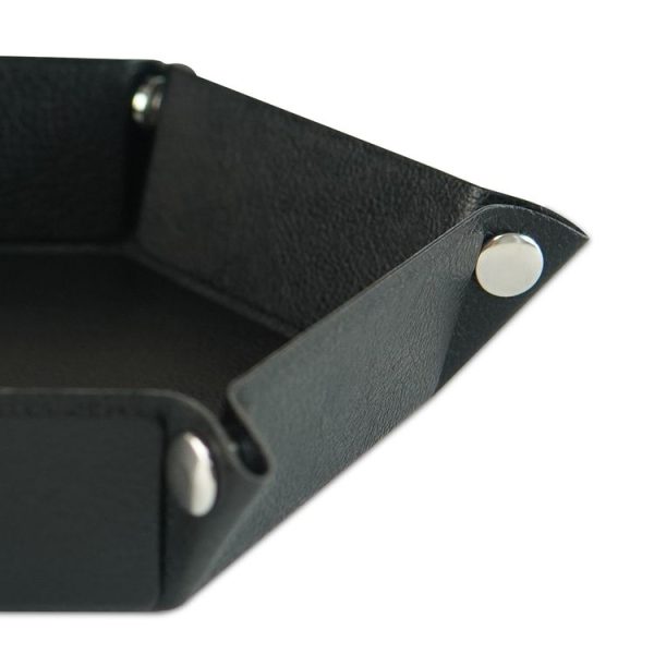 Hexagonal Desktop PU Storage Box Sundries Tray, Size: 7 inch (Black) - Image 3