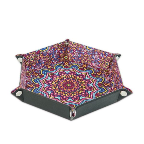 Hexagonal Desktop PU Storage Box Sundries Tray, Size: 8 inch (Bohemian Purple) - Image 2