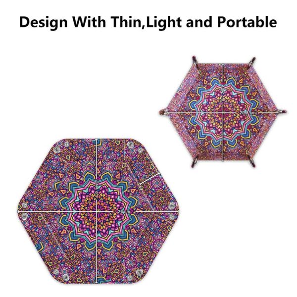 Hexagonal Desktop PU Storage Box Sundries Tray, Size: 8 inch (Bohemian Purple) - Image 4