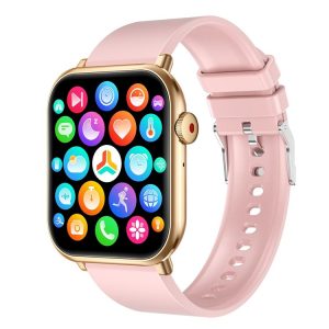 Gloryfit QX9 1.96 inch TFT Screen Smart Watch, Support Bluetooth Call / Blood Pressure Monitoring (Pink Gold)