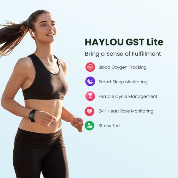Original Xiaomi Youpin HAYLOU LS13 GST Lite 1.69 inch Square Screen Smart Bluetooth Watch Supports Blood Oxygen Tracking / Sleep Monitoring (Black) - Image 8